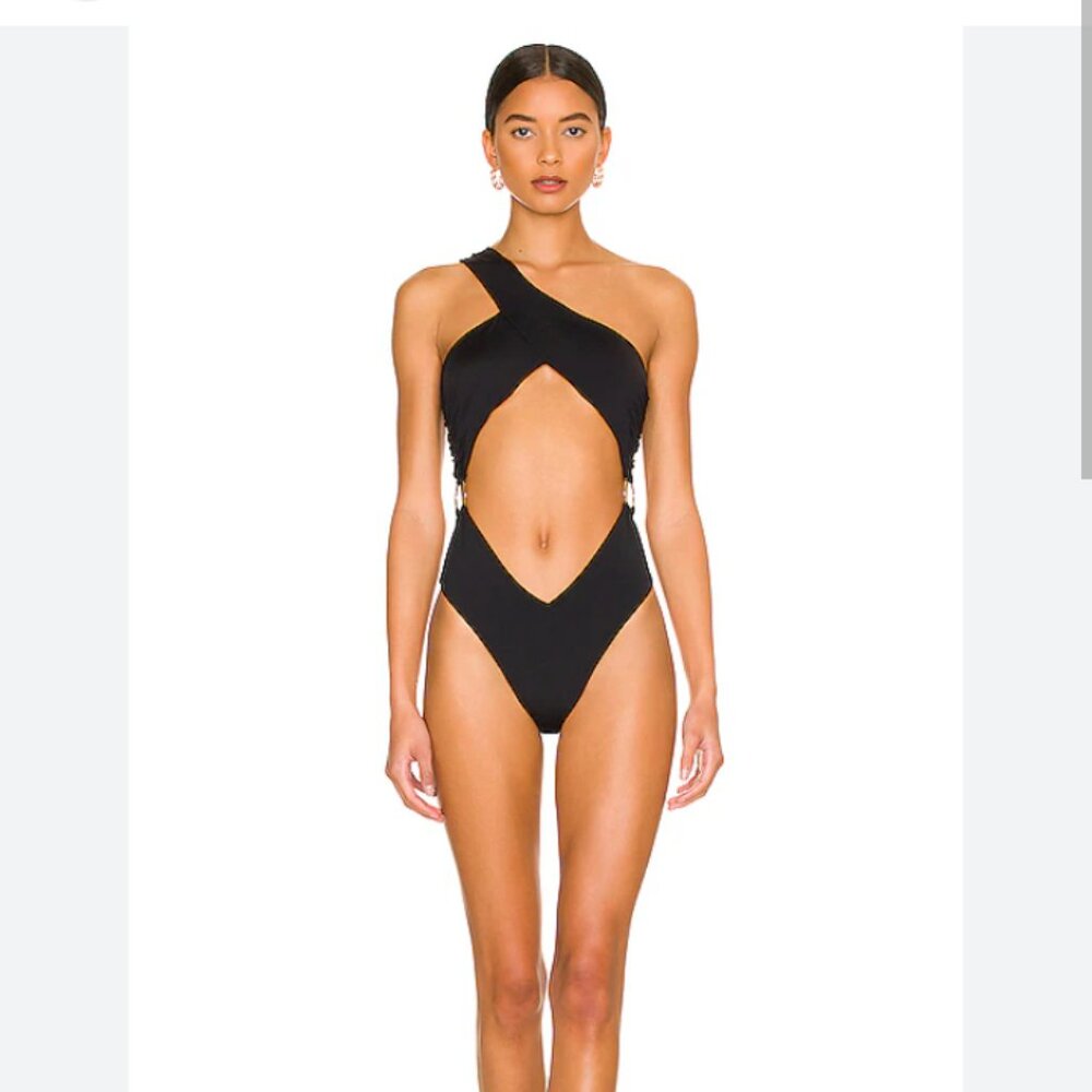 We wore what asymmetrical cross-over one piece